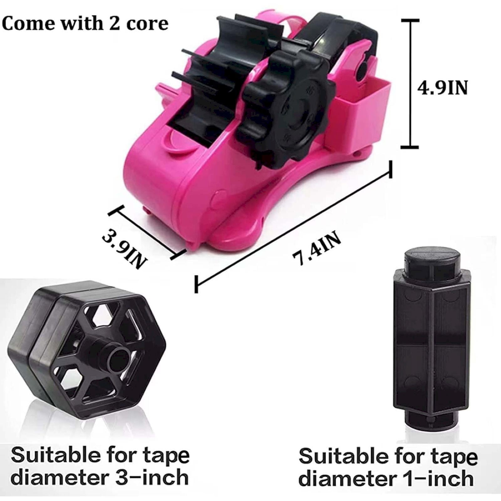 Heat Tape Dispenser Sublimation, Multiple Roll Cut Heat Tape Dispenser 1" and 3" Core Double Reel Cores Sublimation for Heat Transfer Tape, Semi-Automatic Tape Dispenser with Compartment Slots