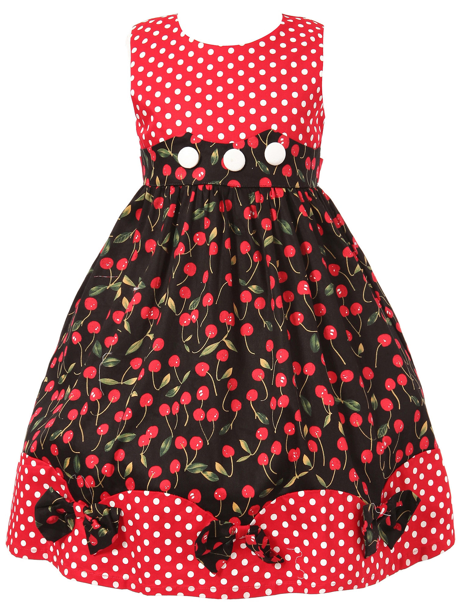 Richie House Richie House Girls' Summertime Cherries Dress RH0956