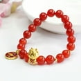 thumbnail image 4 of K-KED China Natural Red Agate Zhaocai Dragon Hand Chain Bracelet Zodiac Dragon Year, 4 of 5