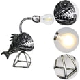 thumbnail image 2 of Lampe de Pêche, Sculpture Rétro Piranha Figure Animaux Ornement, Art en Fer Lampes Requin, Design Poisson USB Veilleuse LED, 2 of 5