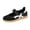 Black_002, variant on Domuza Women Retro Two-Tone Mary Jane Sneakers, Adjustable Magic Strap Cross Strip Casual Flat Shoes Non-Slip Gum Rubber Sole Daily Walking Footwear Blue 8(EU-40)