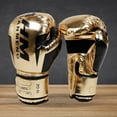 thumbnail image 7 of Yibooy Muay Thai Competition Gloves PU Leather Sponge Boxing Gloves (10oz Gold), 7 of 7