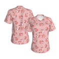 thumbnail image 3 of Yiaed Fox Print Women's T Shirt V-Neck Short Sleeve Shirt Casual Breathable Tee Summer Tops-X-Large, 3 of 5