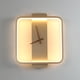 thumbnail image 3 of Relojes de pared 3D modernos con lámpara LED y pilas, decorativos de metal y hierro. Oro cuadrado, 3 of 9