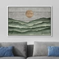 thumbnail image 3 of PixonSign Framed Canvas Print Wall Art Sage Green Mountain Range Nature Wilderness Woodblock Illustrations Decorative Multicolor Landscape Wood Panels Country/Farmhouse - 24"x36" White, 3 of 5
