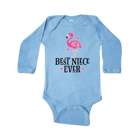

Inktastic Best Niece Ever Flamingo From Aunt Gift Baby Girl Long Sleeve Bodysuit