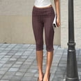 thumbnail image 3 of Women Y2K Fold Over Capri Leggings Elastic High Waist Knee Length Stretch Yoga Pants Slim Fit Going Out Crop Trouser, L, 3 of 8