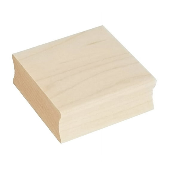 Single Piece 2.0" x 2.0" Square Maple Wood Handle Mount for Rubber Stamp