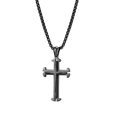 thumbnail image 1 of Collar con colgante de cruz negra como regalo para tu novio, viene con una cadena., 1 of 3