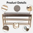 thumbnail image 3 of CREATISAN Upholstered Bench 3-Tier Shoe Rack Bench with Open Shelving, Brown, 330 lb Limit, 3 of 4