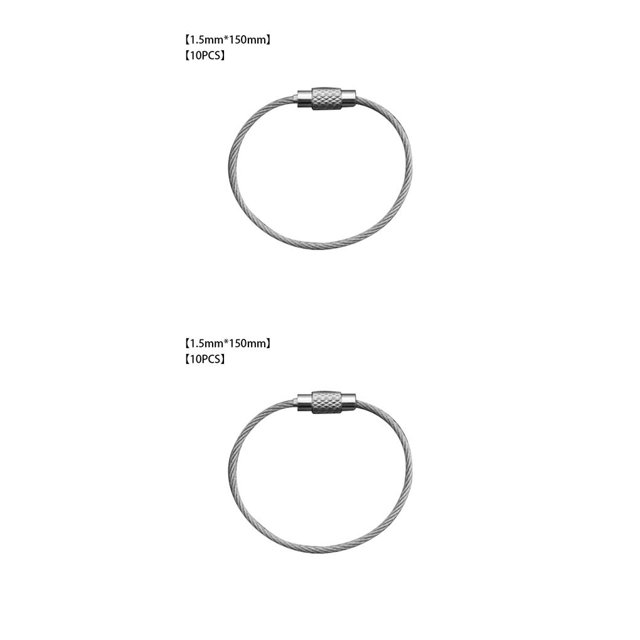 Sonducket Llavero Llavero de alambre de acero inoxidable Anillo de conexión de llave antipérdida portátil, anillo de alambre de acero 150 mm x 1,5 mm Type2 NO2 Sonducket CBP153694