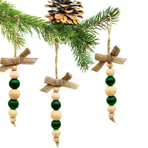 Hwkond Christmas Indoor Decorations Christmas Tree Pendants Wooden Beads String Hangings Christmas Decorations Christmas,Green