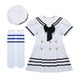 thumbnail image 1 of Iefiel, uniforme de marinero para niñas, disfraz de Cosplay, coro escolar, novedad, actuación de fiesta, Ropa de baile, vestido con sombrero, conjunto de calcetines, 1 of 4