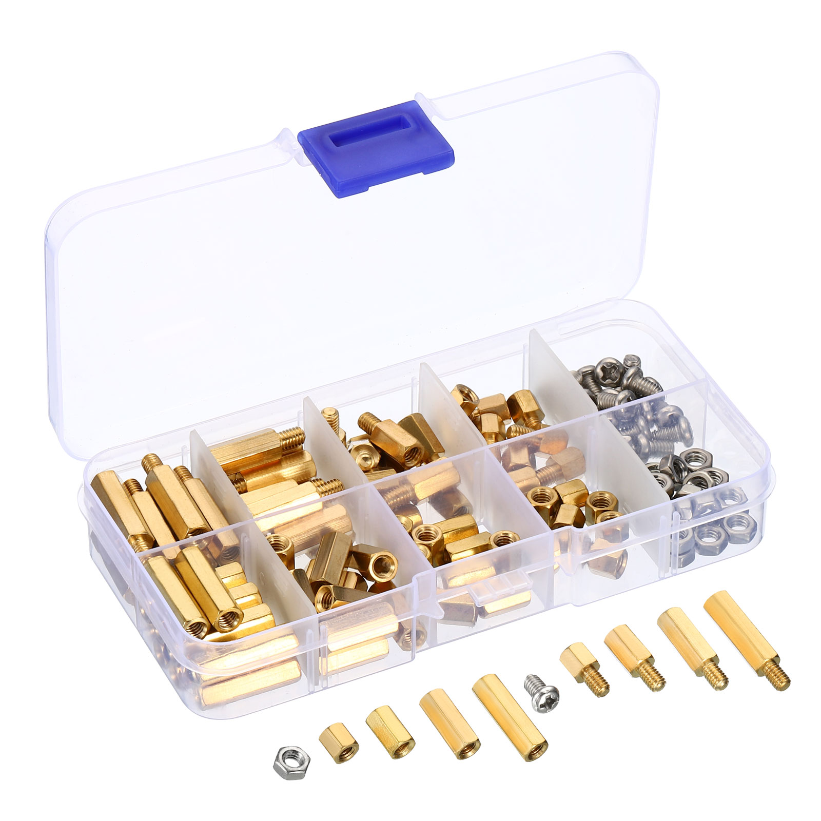 Uxcell M4 Standoff Screws Brass Hex PCB Standoffs Nuts Assortment Kit