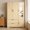Natural, variant on 3 Doors Armoire Wardrobe Closet Armoire with Drawers and LED, 71" H Large Capacity Freestanding Bedroom Armoire with Adjustable Shelves & Hanging Rod, 47.2" W, Natural