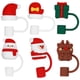 thumbnail image 1 of 6 tapas de pajita navideñas, protectores de pajitas reutilizables con dibujos animados, 1 of 6