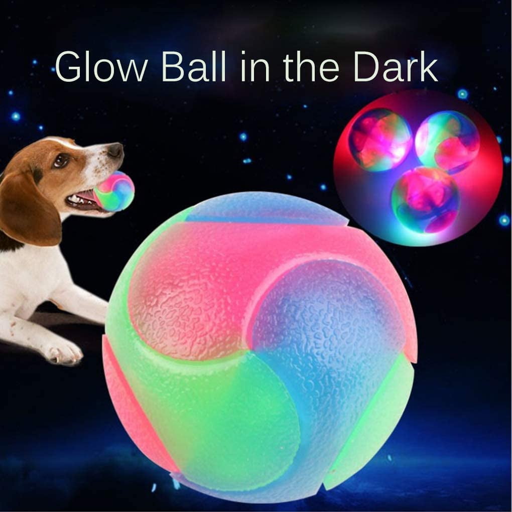 Lishi Light Up Dog Balls Flashing Elastic Ball Glow In The Dark Interactive Pet Toys For Puppy Cats Dogs Other