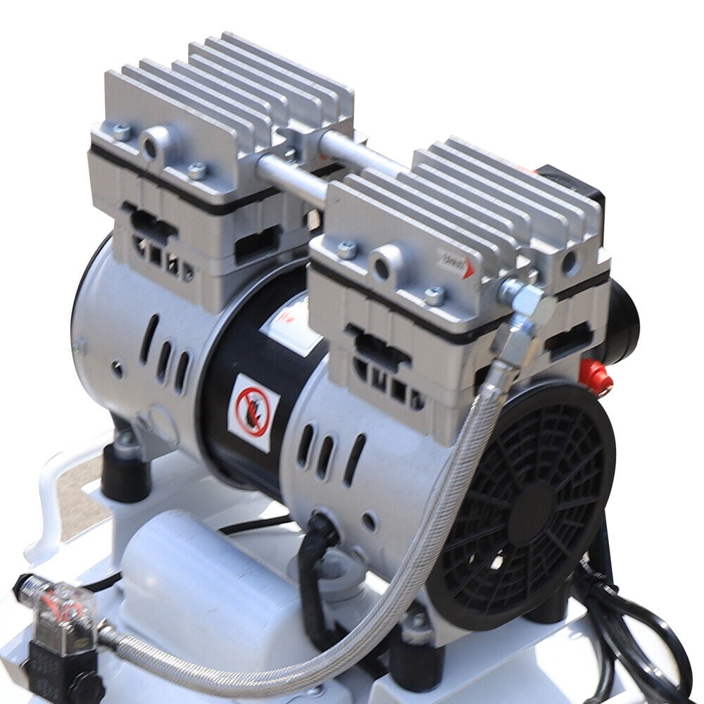 40L Portable Me-dical Air Compressor 110V 750W Electric Den-tal Air Compressor 58dB Silent Oil-Free Air Pump 10 Gallon 8 PSI Air Storage Pump for Me-dical Equipment, Den-tistry