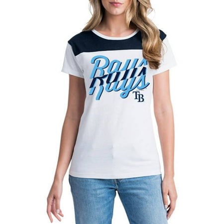 MLB Tampa Bay Rays Women's Short Sleeve White Graphic (Best Beaches Near Tampa Bay)