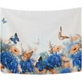 thumbnail image 2 of Hydrangea Daisies and Butterflies Tapestry Wall Hanging Tapestries Happy Colorful Hippie Psychedelic Art Polyester Carpet Wall Decorative for Living Room Bedroom 60x40inch, 2 of 7