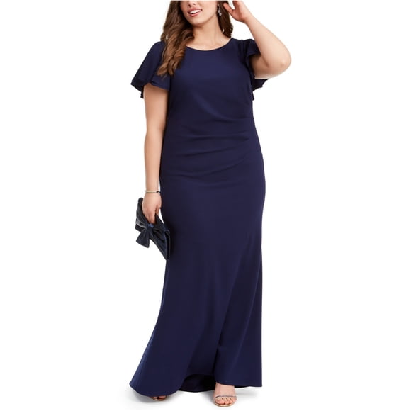 Betsy & Adam Vestido de Buceo Sólido para Mujer, Azul, 16W