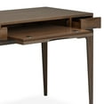 thumbnail image 4 of Harper 48" Walnut Brown Mid-Century Modern Desk - Solid Rubberwood, Small Space Office, 2 Drawers, Keyboard Tray, Home/Bedroom. Eco-Friendly., 4 of 10