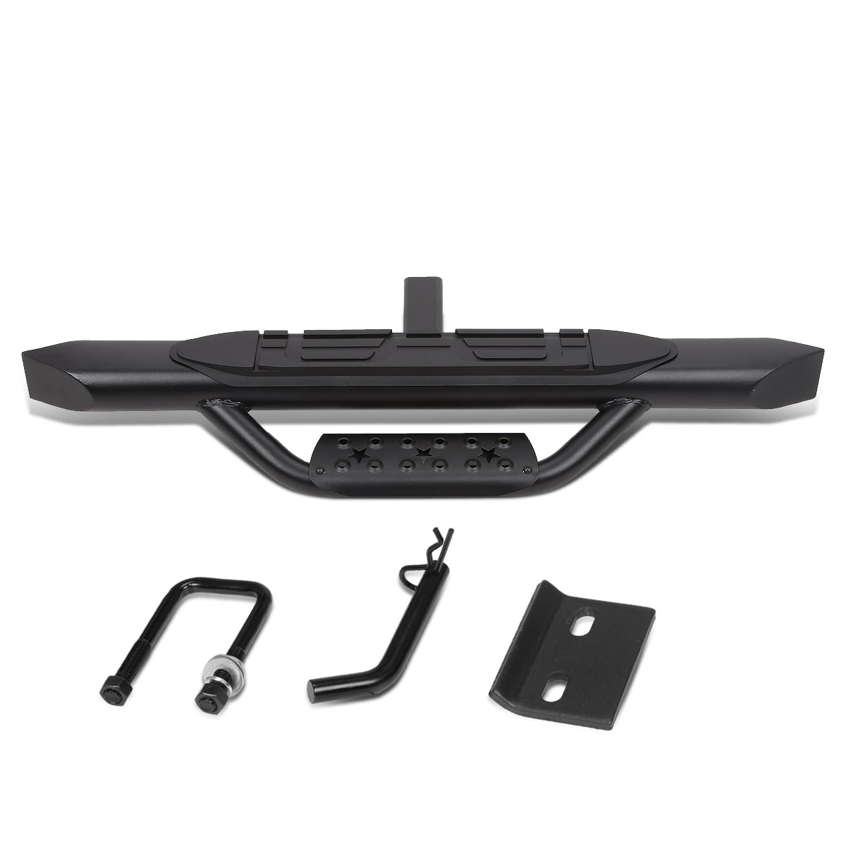 36.5Wide X 3.75OD Aluminum Oval Trailer Towing Hitch Step Fits 2 Inch Receiver Truck Bed Black 