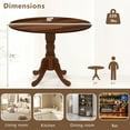 thumbnail image 4 of Costway Rustic Dining Table Wooden Dining Table with Round Tabletop & Curved Trestle Legs Walnut, 4 of 10