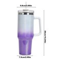 thumbnail image 4 of Botella Térmica 40 Oz Con Asa Térmica Acero Inoxidable Con Pajita Blanco Y Morado JShteea, 4 of 9