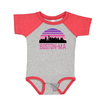 

Inktastic Boston Gifts for Kids Retro Skyline Girls Baby Bodysuit