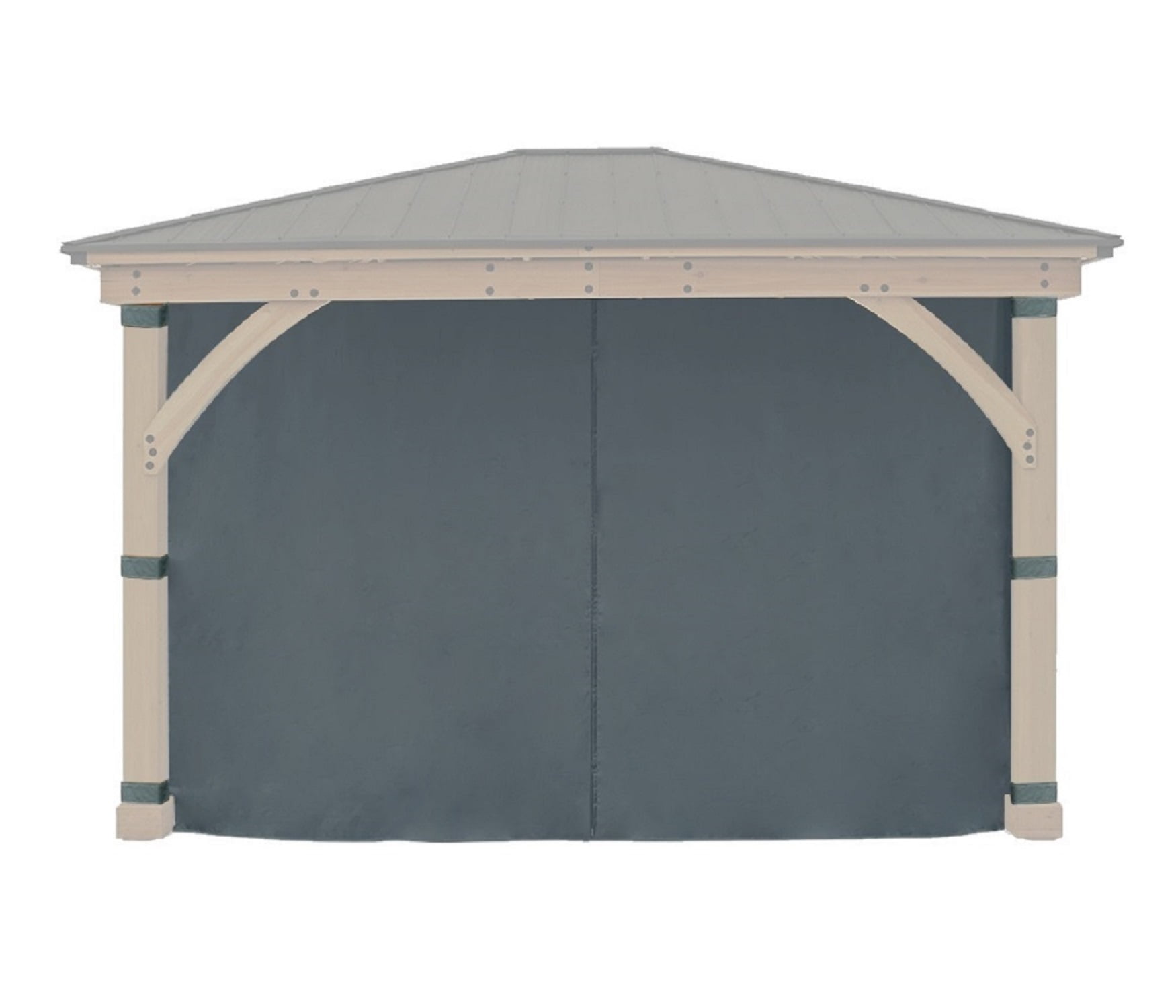 Gray Weather-Resistant 4-Sided Privacy Curtain for 11 ft. x 13 ft. Gazebo