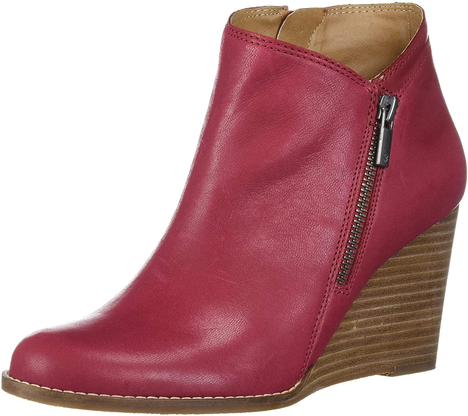 red leather booties