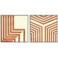thumbnail image 3 of PixonSign Framed Wall Art Print Set Geometric Orange and Gold Maze Pattern Abstract Shapes Digital Art Modern Art Chic Colorful Multicolor Ultra for Living Room, Bedroom, Office - 24"x24"x2 White, 3 of 5