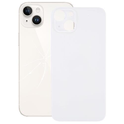 (Silver)Easy Replacement Big Camera Hole Glass Back Battery Cover for iPhone 14