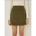thumbnail image 2 of High Waist Mini Skirt with Slit, 2 of 5