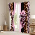 thumbnail image 3 of Erosebridal Personalized Leopard Bowknot Black Out Curtains,Pink Cheetah Print Kids Curtains Pack of 2 (42x63 Each), 3 of 7