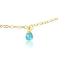 thumbnail image 3 of Sterling Silver 18K Yellow Gold Plated Synthetic Blue Opal Dangle Station Anklet, 3 of 6