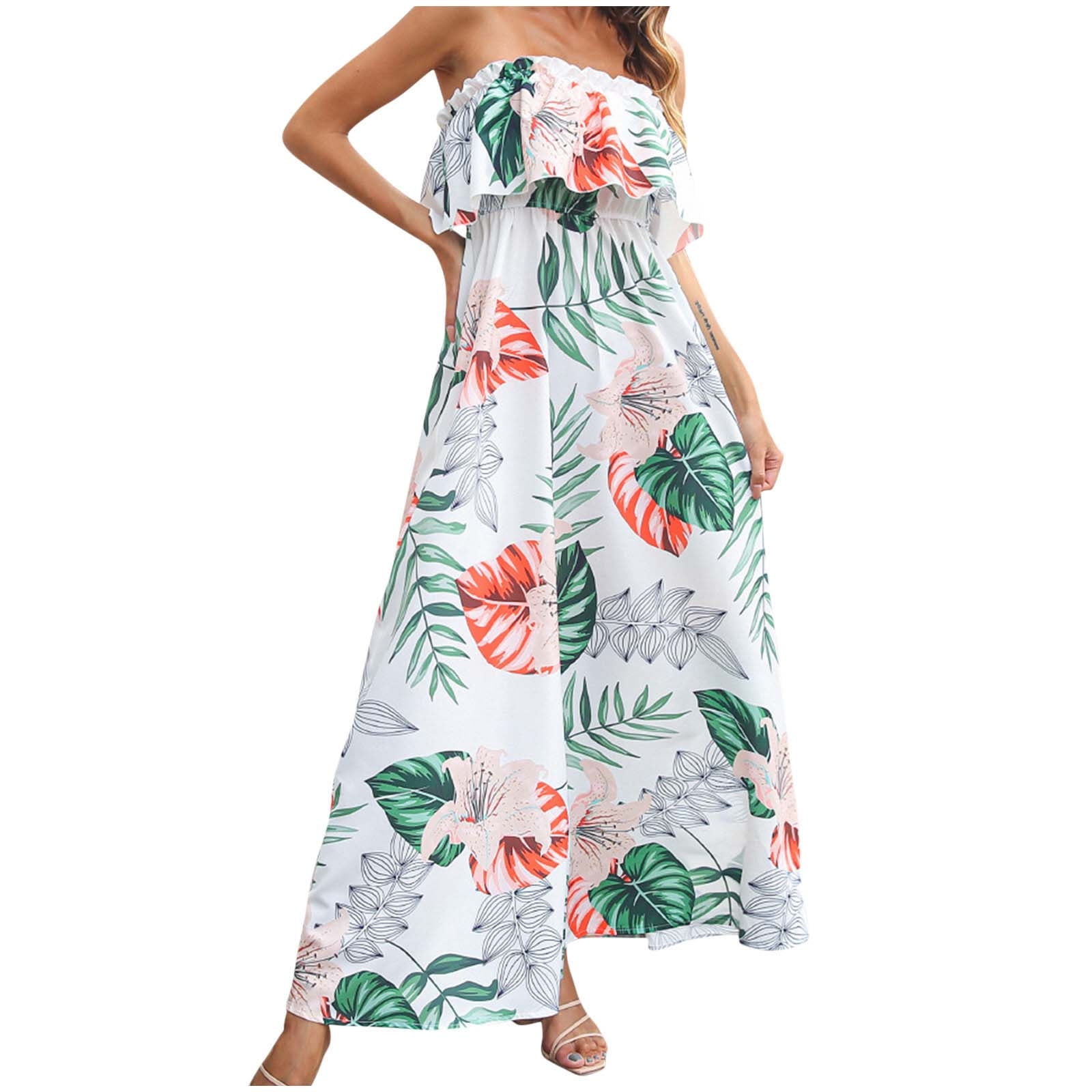 Women Strapless Maxi Dress Sexy Off 