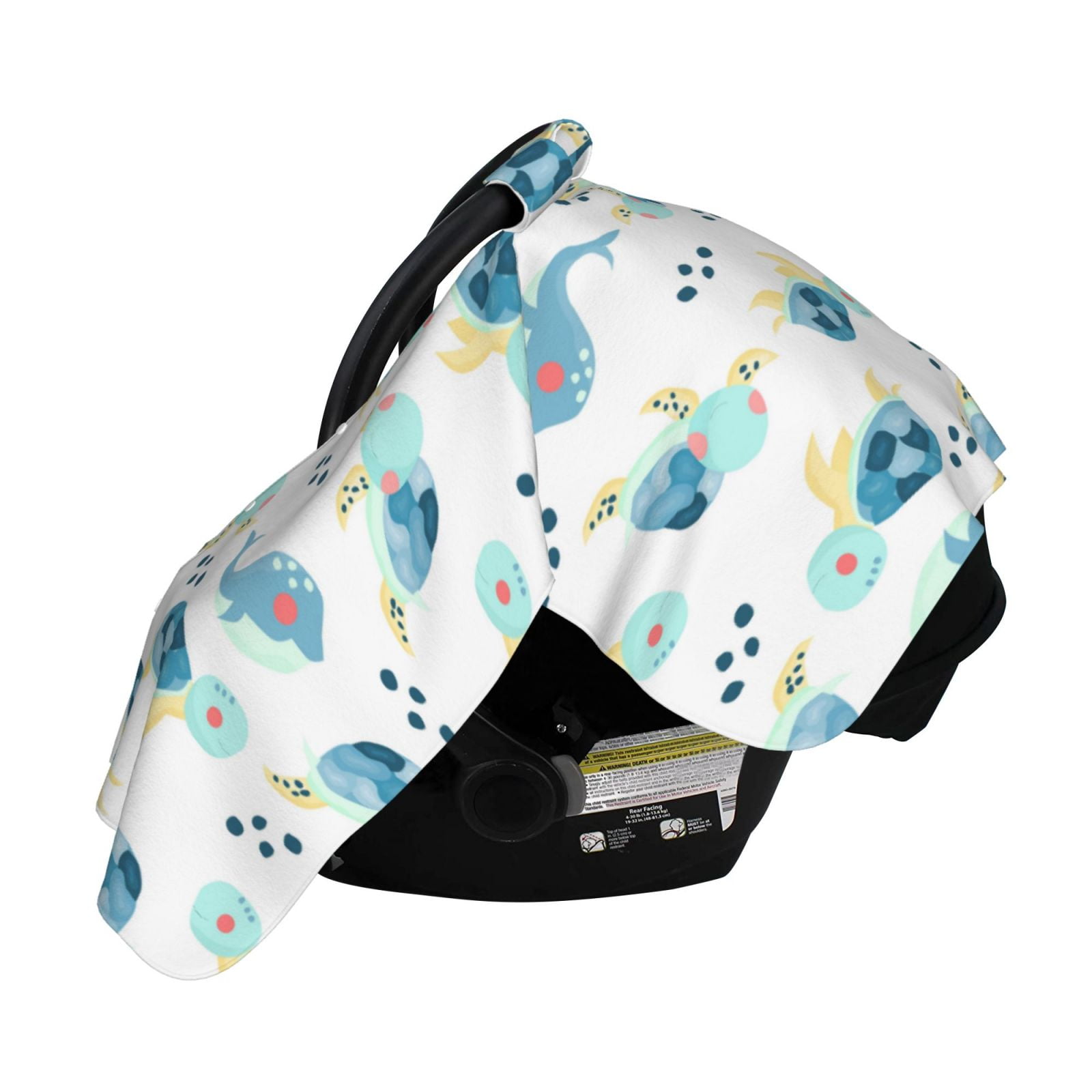 Naloa Sea Turtle Baby Car Seat Cover, Breathable Baby Carrier Cover, Multiuse Baby Carrier Cover & Nursing Breastfeeding Cover