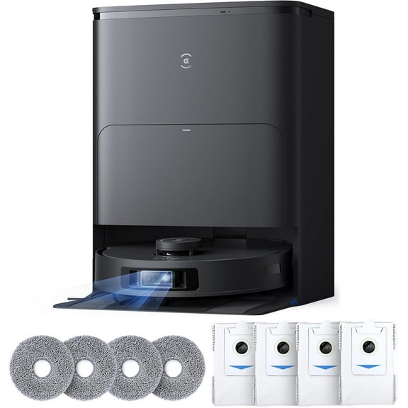 Pre-Owned ECOVACS DEEBOT T30S AI Care Robot Vacuum and Mop - AI Instant Re-mop, 11000Pa, ZeroTangle Technology, TruEdge Adaptive Edge Mopping, Hot Water Mop Washing, Self Refilling, Auto-Mop Lifting