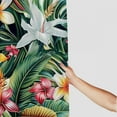 thumbnail image 3 of Orinice Tropical Leaf Shower Curtain Pink Flowers Flowers Hibiscus Green Palm Banana Coconut Leaf Plants Plants Spring Flowering Summer Hawaii Nature Scenery Polyester Fabric Bath décor, 3 of 7