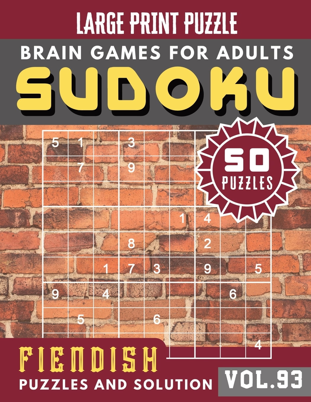 sudoku brain games puzzles book large print suduko for adults hard