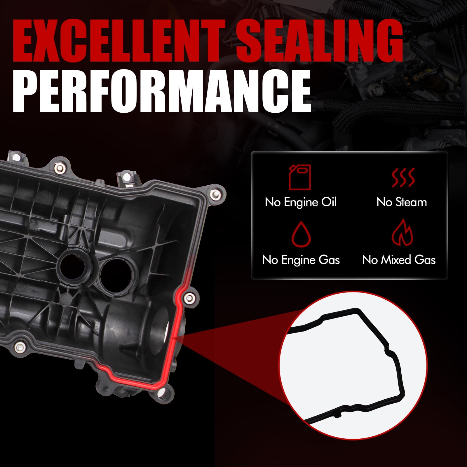 MITZONE Valve Cover compatible with 2011-2020 Dodge Chrysler Jeep RAM 3.6L V6 Grand Cherokee Wrangler Journey Grand Caravan Town Country 1500 Replaces 5184068AN 5184069AN