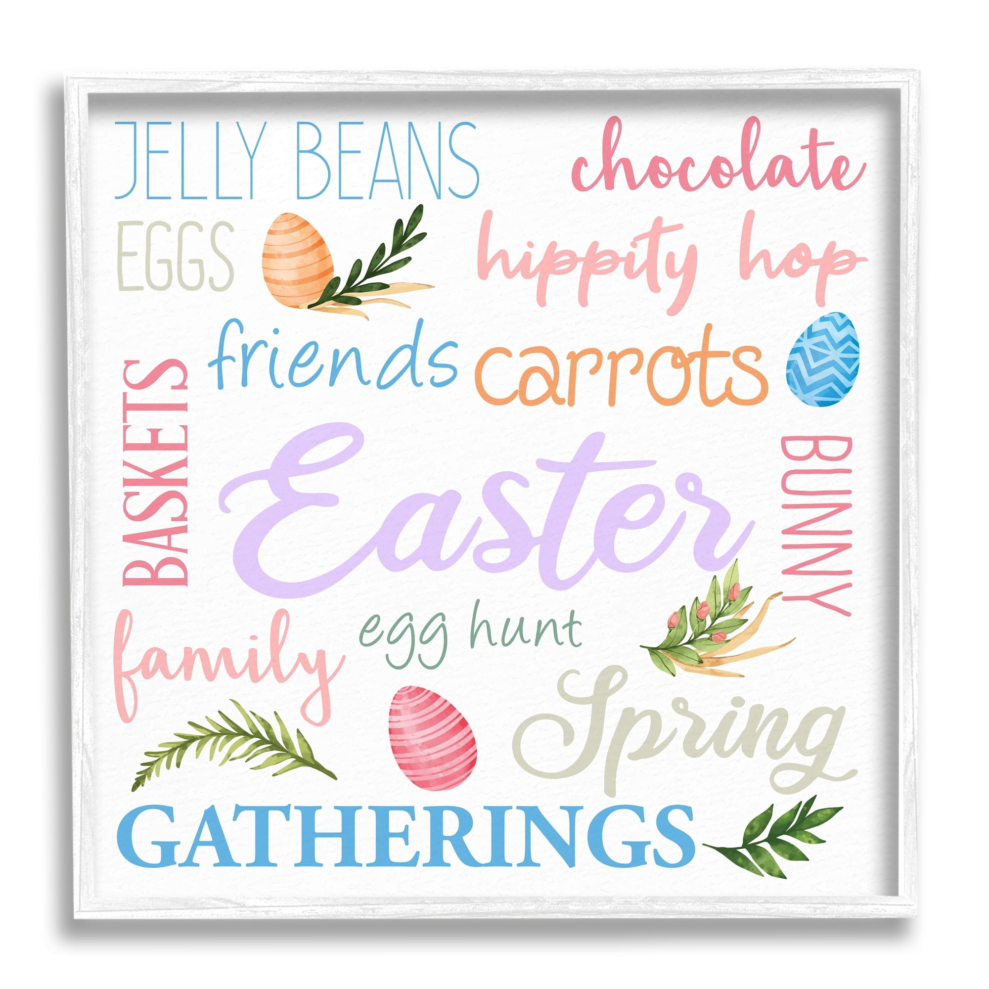 Festive Easter Activity Sign Patterned Eggs Motif Inspirational Graphic Art Framed Art Print Wall Art