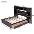 thumbnail image 3 of Full Size Platform Bed with 4 Storage Drawers and Bookcase Headboard, Wood Full Bed with All-in-One Cabinet and Shelf, Full Storage Bed Frame for Bedroom, Expresso, 3 of 7