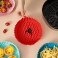 thumbnail image 3 of Panier de Friteuse à Air Chaud Cuisine Réutilisable Résistant à la Chaleur Cuisson Gâteau Friteuse à Air Pot Grill Ondulé Lavable Poulet Frit Pizza Doublure de Friture Plateau Rose, 3 of 7