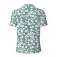 thumbnail image 3 of Vsdgher Floral Print Men's Short Sleeve Stretch Polo Shirt, Moisture-Wicking Performance Polo Shirt, 3 of 8