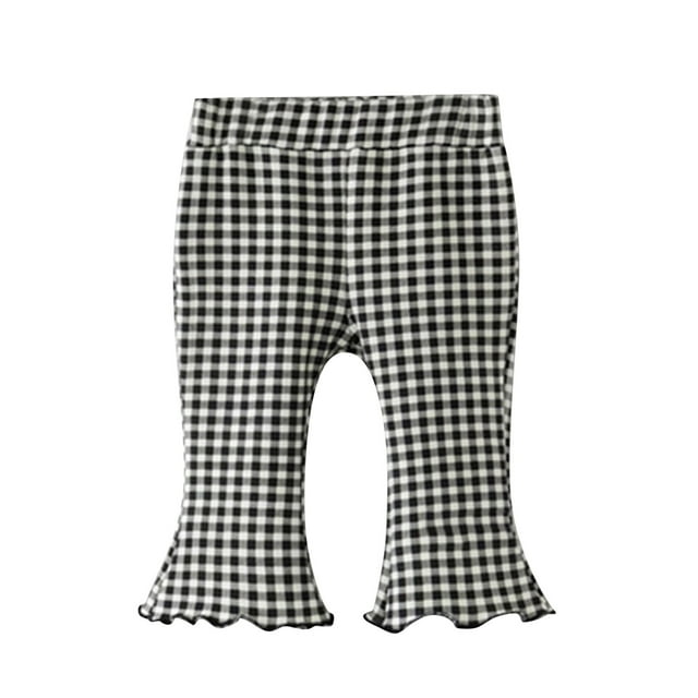 MZXELPRJD Navy Blue Uniform Pants for Girls Hip Hop Pants Girls Children Kids Toddler Baby Girls Ribbed Solid Ribbed Plaid Ruffled Pants Birthday Work Out Clothes