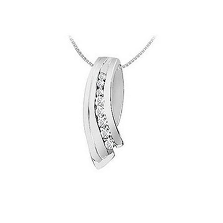 FineJewelryVault UBPD312W14D-110 Diamond Pendant : 14K White Gold - 0.25 CT Diamonds
