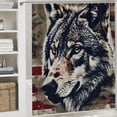 thumbnail image 6 of Orinice Wolf Flag Americo Makk Bathroom Decor Set, Multi-Size Colorful Luxurious Graphic Print Polyester Fabric Fashion Shower Curtain Set with Hooks 36x72, 6 of 7